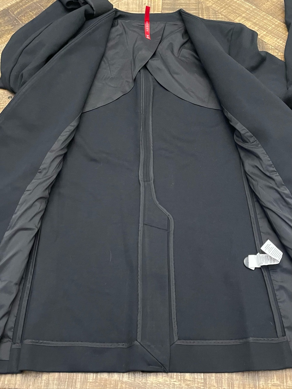 the Spanx Perfect Collarless Blazer in Classic Black. - Picture 5 of 10